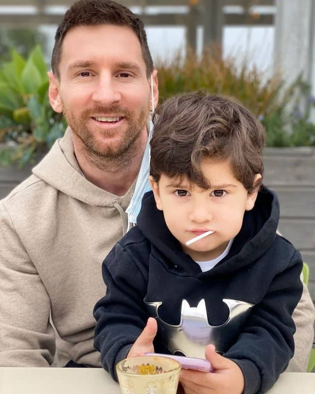 Ciro Messi Roccuzzo’s picture with his dad. Source: Instagram