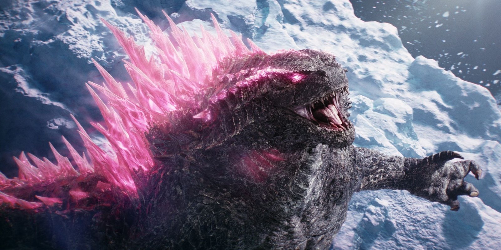 Shimo roars before spitting out ice in Godzilla x Kong The New Empire