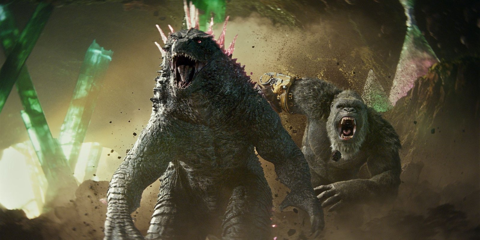 Godzilla and Kong prepare for battle in Godzilla x Kong The New Empire