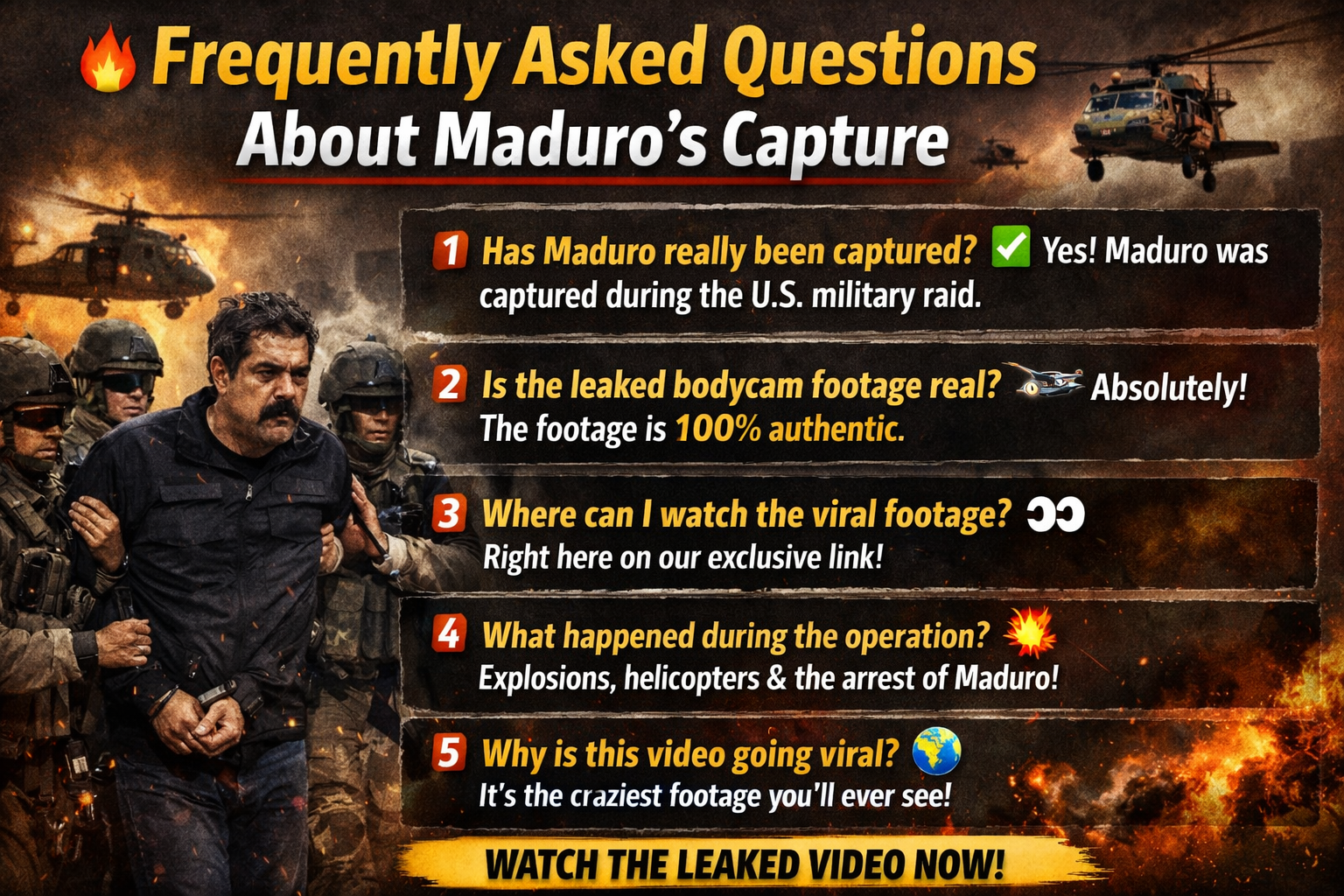 BREAKING Viral Bodycam Footage of Maduro’s Capture Leaked — You Have to See This!
