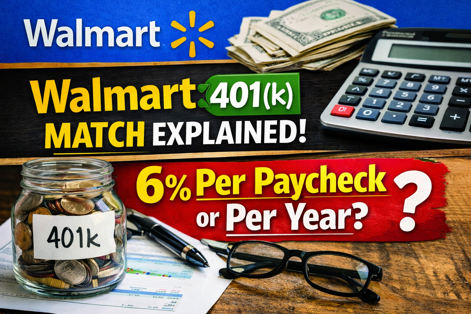 Walmart 401(k) Match Explained Is the 6% Match Per Paycheck or Per Year